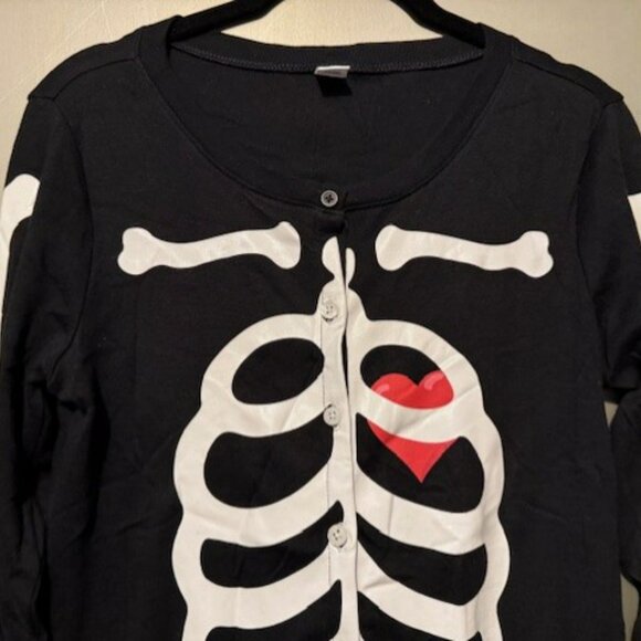 NWT - Glow-in-the-Dark Skeleton with heart One-Piece Jumpsuit - Unisex - Picture 8 of 16